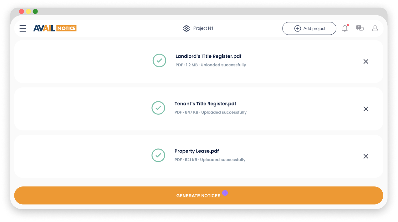Avail Notice application preview